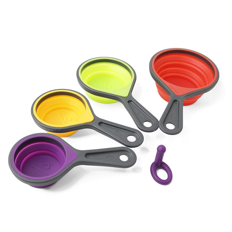 1 Sets Silicone Telescopic Measuring Cup Measuring Spoon  Measuring Tool Set, Specification: 8 PCS/Set - Gadgets by buy2fix | Online Shopping UK | buy2fix