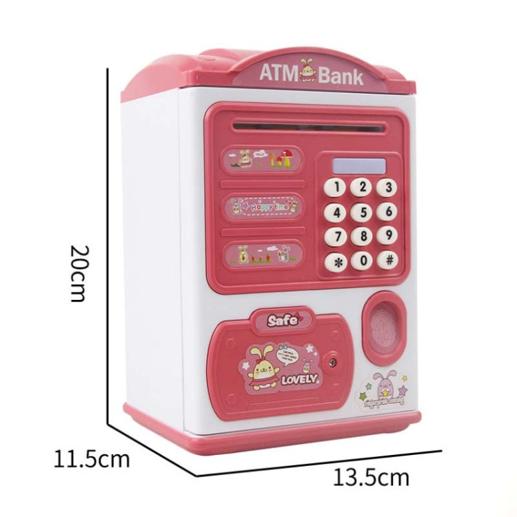 Simulation Password Fingerprint Sensor Unlocking Money Box Automatic Roll Money Safe ATM Piggy Bank(Pink) - Piggy Banks by buy2fix | Online Shopping UK | buy2fix