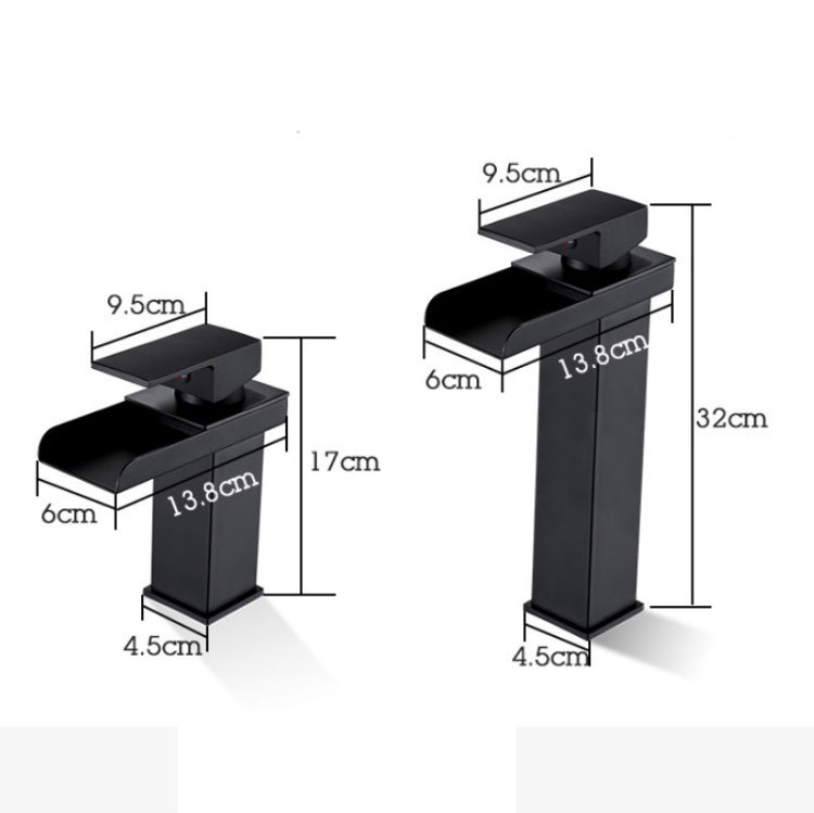 Bathroom Wide Mouth Faucet Square Sink Single Hole Basin Faucet, Specification: HT-81566 Electroplating Short Type - Faucets & Accessories by buy2fix | Online Shopping UK | buy2fix