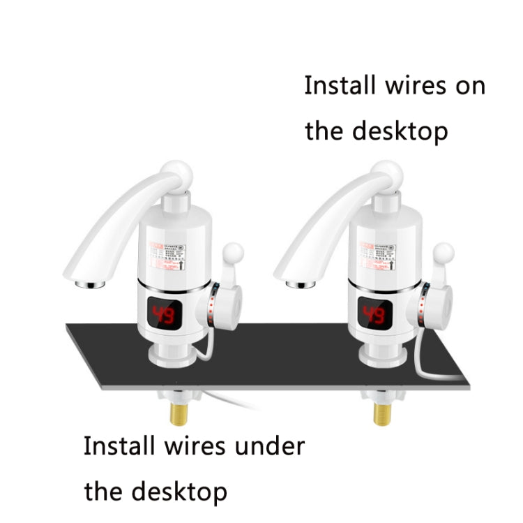 Digital Display Electric Heating Faucet Instant Hot Water Heater CN Plug Digital Display Horizontal Tube - Faucets & Accessories by buy2fix | Online Shopping UK | buy2fix