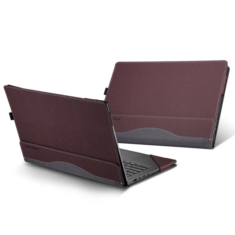 For Samsung Galaxy Book Pro 15.6 inch Leather Laptop Anti-Fall Protective Case With Stand(Wine Red) - 15 inch by buy2fix | Online Shopping UK | buy2fix