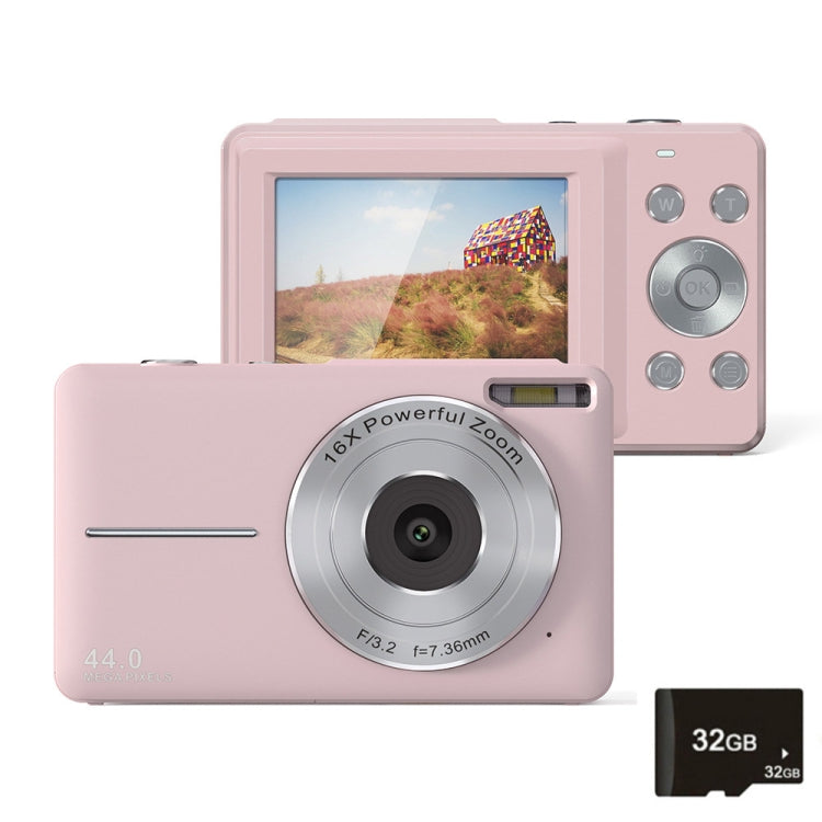 DC403L-AF 2.4-Inch 16X Zoom HD Digital Camera Mini Children Photography Camera AU Plug(Pink+32G) - Children Cameras by buy2fix | Online Shopping UK | buy2fix