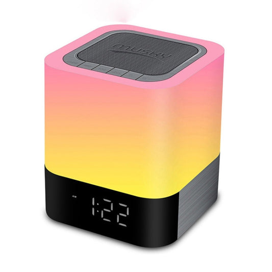 MUSKY Wireless Bluetooth Speaker Bedside Alarm Clock Touch Sensor Night Lamp Mini Speaker(Colorful Light) - Desktop Speaker by buy2fix | Online Shopping UK | buy2fix