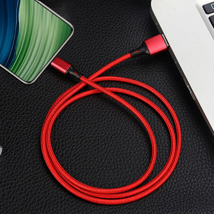 4 PCS 2.4A USB-C / Type-C to USB Braided Fast Charging Sync Data Cable, Length: 1m (Red) - USB-C & Type-C Cable by buy2fix | Online Shopping UK | buy2fix