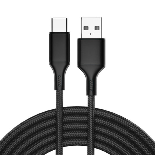 4 PCS 2.4A USB-C / Type-C to USB Braided Fast Charging Sync Data Cable, Length: 0.25m (Black) - USB-C & Type-C Cable by buy2fix | Online Shopping UK | buy2fix