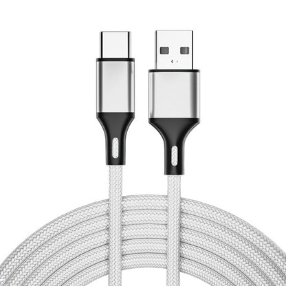 4 PCS 2.4A USB-C / Type-C to USB Braided Fast Charging Sync Data Cable, Length: 1.5m (Silver) - USB-C & Type-C Cable by buy2fix | Online Shopping UK | buy2fix