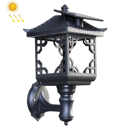 8 LED Solar Outdoor House Appearance Lawn Garden Decoration Light(Black Wall Lamp) - Solar Lights by buy2fix | Online Shopping UK | buy2fix