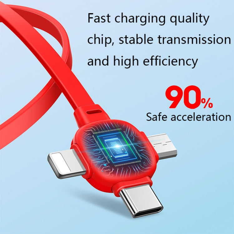 XHT-056 8 Pin + Micro + Type-C / USB-C Multifunctional Charging Cable(Red) - Multifunction Cable by buy2fix | Online Shopping UK | buy2fix