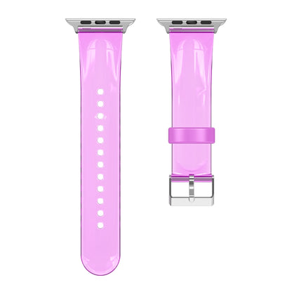 TPU Fuel Injection Watch Band For Apple Watch Series 7 45mm /6&SE&5&4 44mm /3&2&1 42mm(Transparent  Pink Purple) - Watch Bands by null | Online Shopping UK | buy2fix