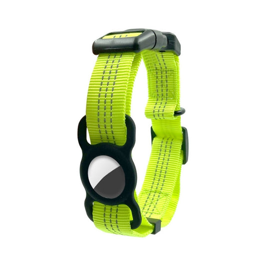 PUGGA GG1002 Polyester Dog GPS Device Protector Collar For AirTag, Size: M(Fluorescent Green) - Pet Series by null | Online Shopping UK | buy2fix