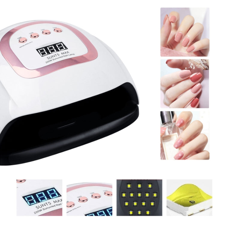 Sun T5 Max 220W Nail Art Phototherapy Machine LED Quick Drying Light(US Plug) - Nail Dryers by buy2fix | Online Shopping UK | buy2fix