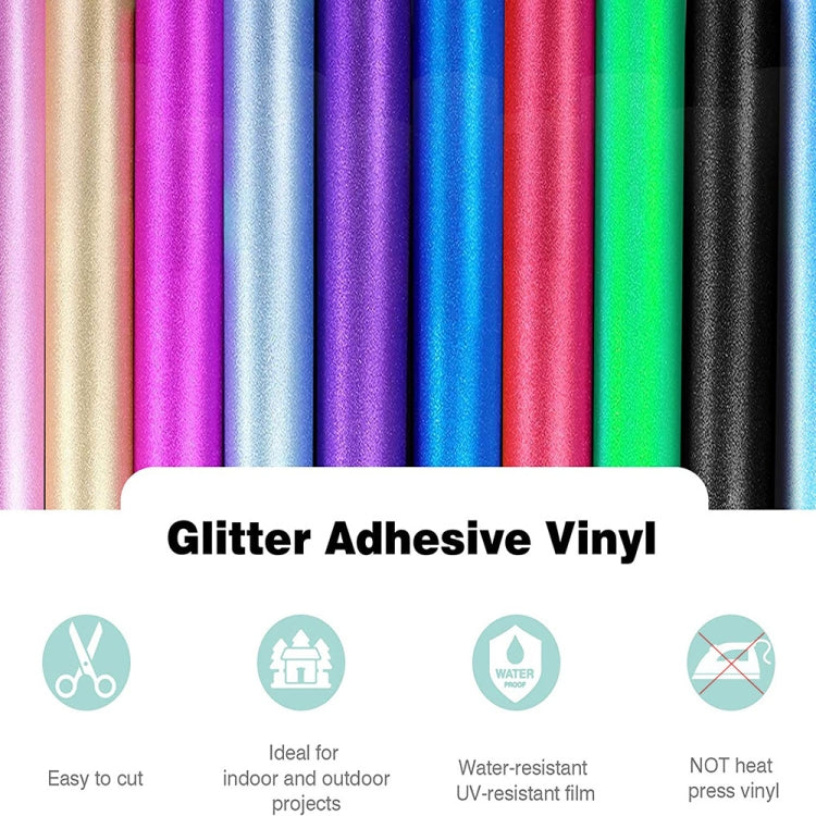 30 x 30cm Glitter Adhesive Craft Permanent Vinyl Film For Cup Wall Glass Decor(Light Blue) - Sticker by buy2fix | Online Shopping UK | buy2fix