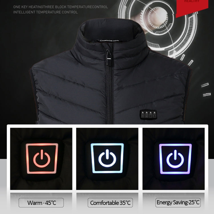 17 Area  4 Control Blue USB Electric Heating Undershirt Intelligent Warm Vest(4XL) - Down Jackets by buy2fix | Online Shopping UK | buy2fix