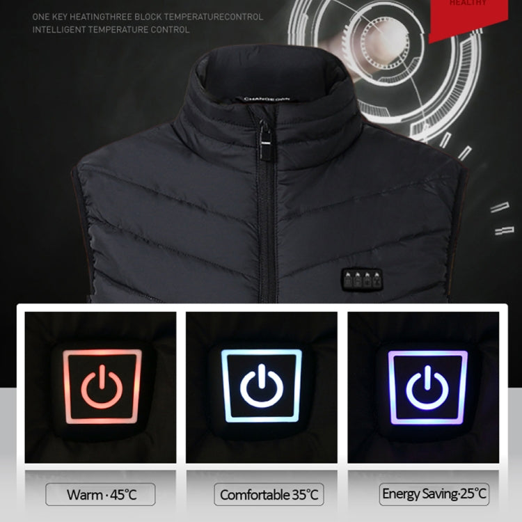 9 Area Double Control Blue USB Electric Heating Undershirt Intelligent Warm Vest(6XL) - Down Jackets by buy2fix | Online Shopping UK | buy2fix