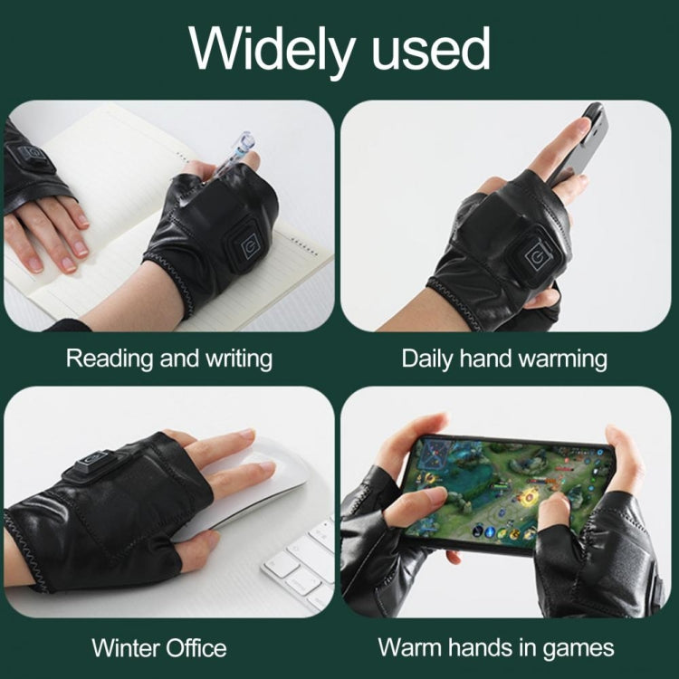 1 Pair Adjustable Temperature Rechargeable Intelligent Electric Heating Gloves Half Finger Gloves, Size: M(Black) - Safety Gloves by buy2fix | Online Shopping UK | buy2fix