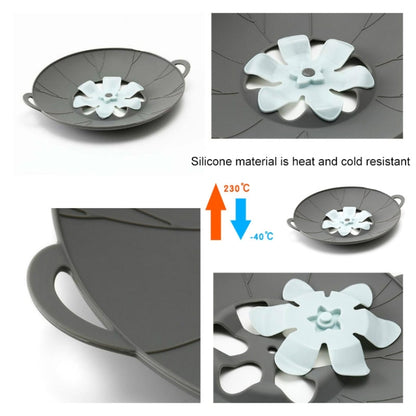 Silicone Flower Spill-proof Pot Lid Rotatable Pot Lid Kitchen Gadget, Size: 23cm Small Gray - Insulation by buy2fix | Online Shopping UK | buy2fix