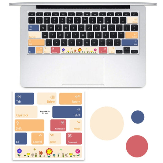 for Macbook Air 13.3 inch 5pcs Laptop Keyboard PVC Sticker(Flower) - Keyboard Protector by buy2fix | Online Shopping UK | buy2fix