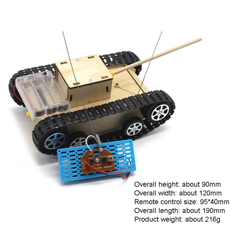 Wooden Electric Simulation Crawler Tank DIY Toy Assembly Model,Spec: No. 1 Single Motor Remote Control Edition - Puzzle Toys by buy2fix | Online Shopping UK | buy2fix