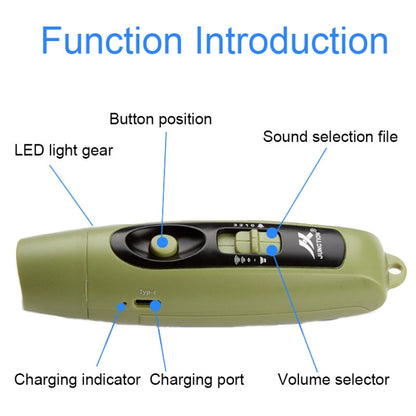 JUNCTION USB Charging High Decibel Traffic Command Outdoor Training Whistle with Lighting Function(Green) - Sporting goods by buy2fix | Online Shopping UK | buy2fix