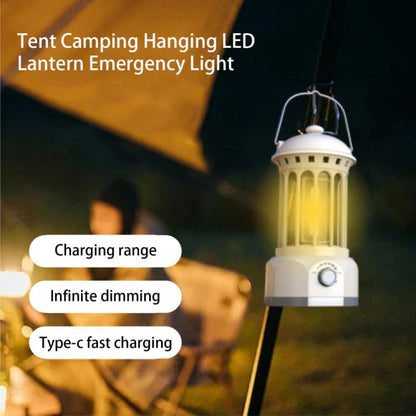 Rechargeable COB Portable Outdoor Camping Lamp Atmosphere Tent Lamp Retro Lamp, Size: Large Black - Camping Lighting by buy2fix | Online Shopping UK | buy2fix