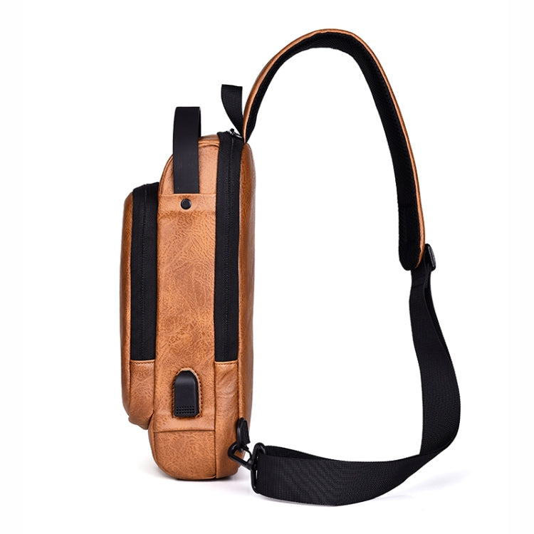 WEIXIER X318 Single Shoulder Crossbody Male Waterproof Anti-Theft Small Backpack(Light Brown) - Single-shoulder Bags by WEIXIER | Online Shopping UK | buy2fix