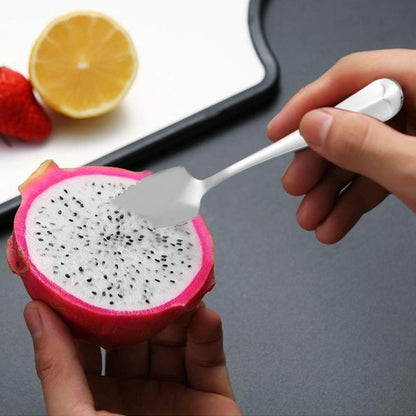 Stainless Steel Scraper Spoon Fruit Grapefruit Spoon Baby Digging Ball Spoon, Color: Silver - Cutlery Sets by buy2fix | Online Shopping UK | buy2fix