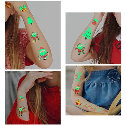 10pcs Christmas Glow Waterproof Cartoon Tattoo Sticker(WS-K122) - Christmas Others by buy2fix | Online Shopping UK | buy2fix