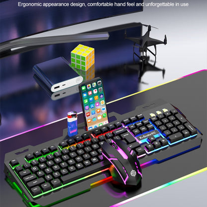 K-Snake Mechanical Feel Keyboard Mouse Kit USB Wired 104 Keycaps Computer Keyboard, Style: Keyboard+Mouse (Black) - Wired Keyboard by K-Snake | Online Shopping UK | buy2fix