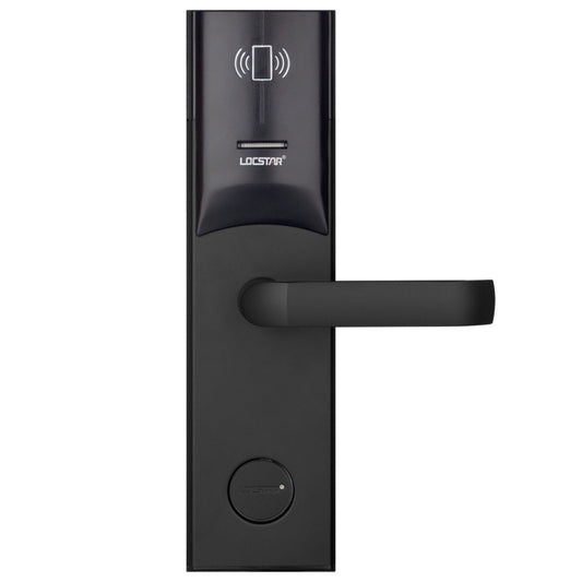 LOCSTAR  8088 RFID Card +Mechnical Key Unlock Hotel Door Lock(Matt Black) - Door Lock by LOCSTAR | Online Shopping UK | buy2fix