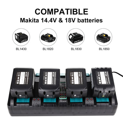 4 Ports 14.4-18V Lithium-Ion Charger DC18SF For Makita BL1430 / BL1820 / BL1830 / BL1850, Model: US - Electric Saws & Accessories by buy2fix | Online Shopping UK | buy2fix