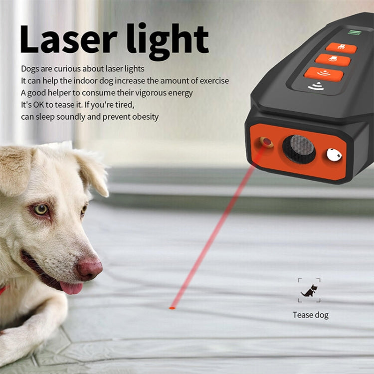 LED Flashing Light Handheld Ultrasonic Bark Arrester Frequency Conversion Dog Training Device(Black+Orange) - Training Aids by buy2fix | Online Shopping UK | buy2fix