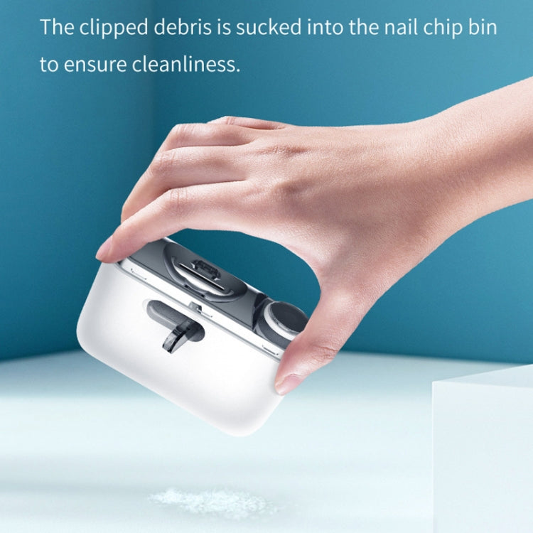 2 IN 1 Electric Nail Clipper Cutter Automatic Nail Grinder Trimmer With LED Light(White) - Nail Clipper by buy2fix | Online Shopping UK | buy2fix