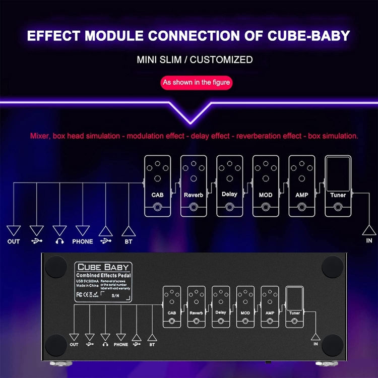 M-VAVE Cube Baby Guitar Effect Device Guitar Accessories - Guitar Tuner Accessories by M-VAVE | Online Shopping UK | buy2fix