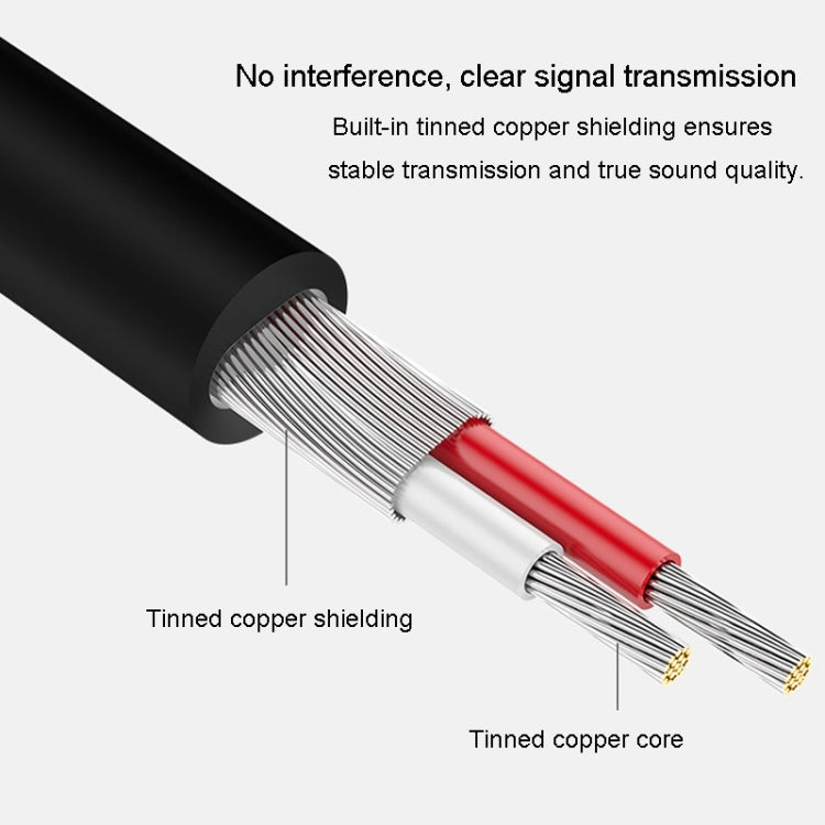 JINGHUA 3.5mm To 2RCA Audio Cable Game Console Outdoor Audio Connection Cable, Size: 30m(Grey) - RCA Cable by JINGHUA | Online Shopping UK | buy2fix