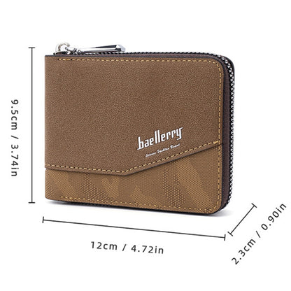 Baellerry D5106 RFID Anti-theft Retro Zipper Wallet Spliced Short Coin Purse(Coffee) - Antimagnetic RFID Package by Baellerry | Online Shopping UK | buy2fix