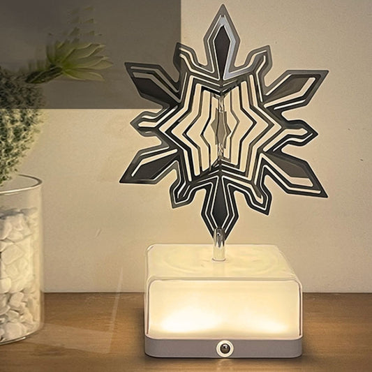 16 Colors 3D Rotating Bedside Lamp Night Light LED Rechargeable Ambient Light Decorative Ornament, Style: Snowflake - Night Lights by buy2fix | Online Shopping UK | buy2fix