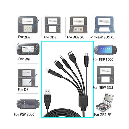 5-in-1 USB Charging Cable for Wii U / NEW 3DSXL / NEW 3DS / NDS LITE SP / PSP - Charger & Power by buy2fix | Online Shopping UK | buy2fix