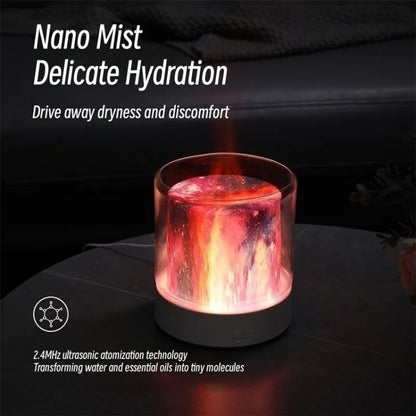 Colorful Light Flame Aromatherapy Humidifier Home Ambient Light Desktop Fragrance Diffuser(Gray) - Air Purifiers & Accessories by buy2fix | Online Shopping UK | buy2fix