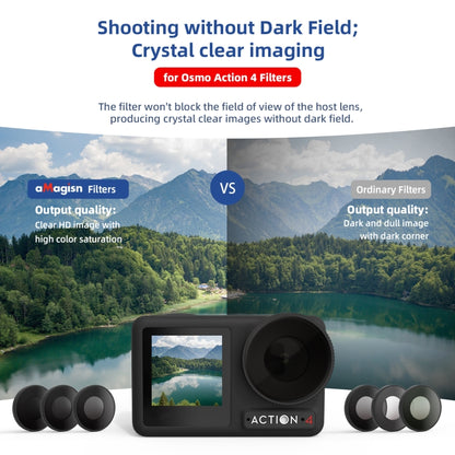 For DJI Osmo Action 4 AMagisn Waterproof Filter Sports Camera Accessories, Style: ND8+ND16+ND32+ND64 -  by aMagisn | Online Shopping UK | buy2fix