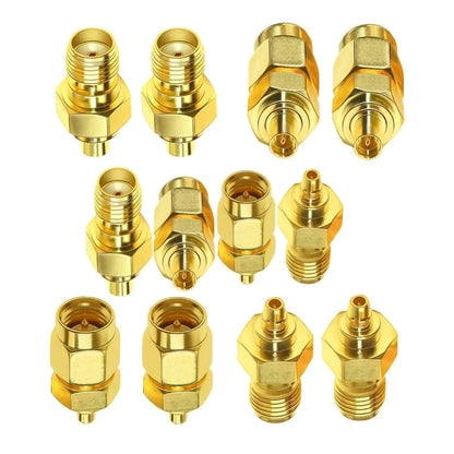 SMA Male To MMCX Female Coaxial Adapter Kit Brass Coaxial Connector RF Antenna Adapter - DVB-T & Simulation Antenna by buy2fix | Online Shopping UK | buy2fix