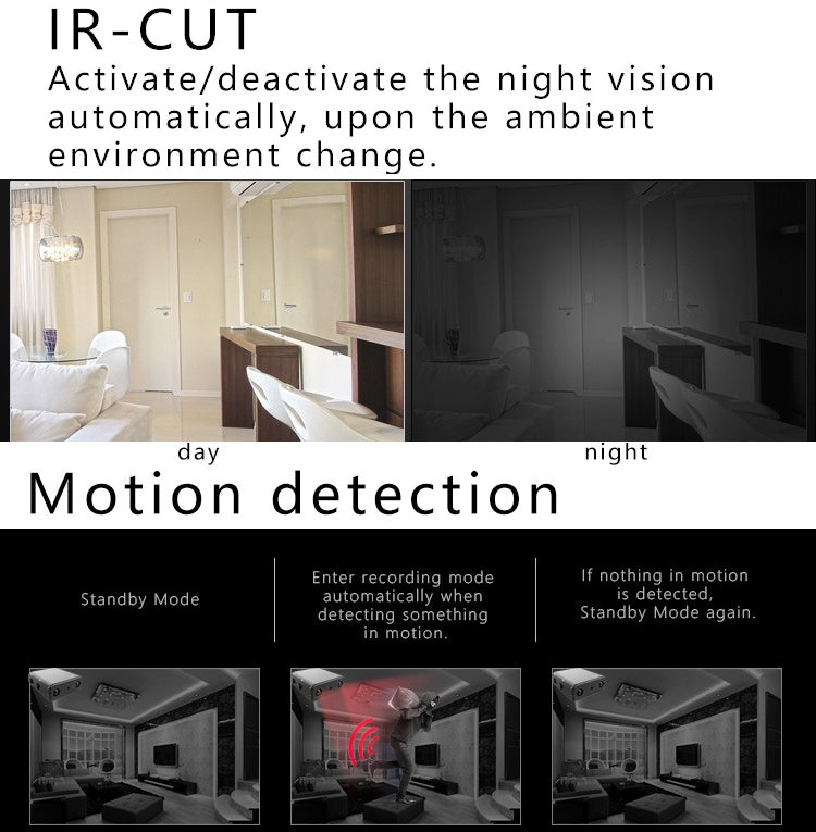 XD Camera 1080p HD Video Smart IR-CUT Infrared Night Vision Sports Camera(Direct Version No Battery) - Mini Camera by buy2fix | Online Shopping UK | buy2fix