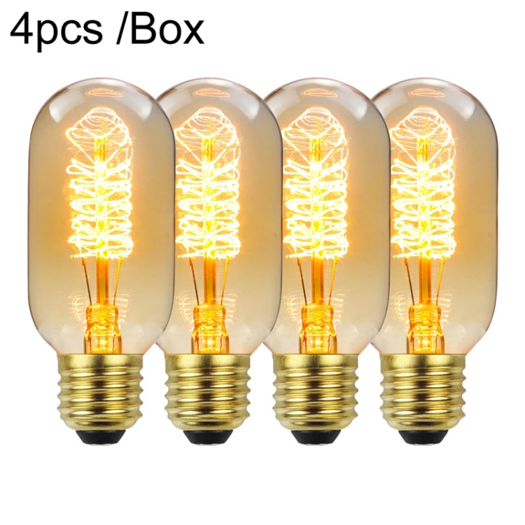 4pcs /Box T45 LED Lamp Fixture Illuminator Vintage Lights, Power: 120V 40W(Spiral Gold) - LED Blubs & Tubes by buy2fix | Online Shopping UK | buy2fix