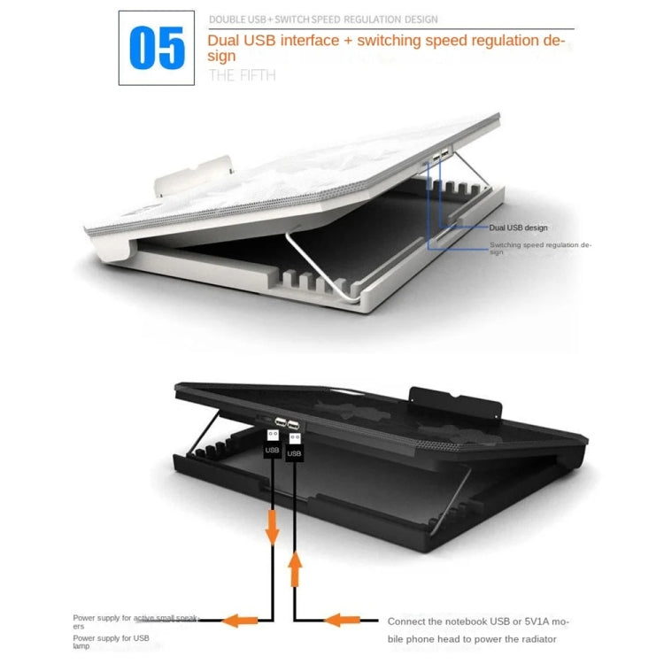 NUOXI S200C Laptop Silent Radiator Multi-level Adjustable Metal Bracket Base(Black) - Cooling Pads by NUOXI | Online Shopping UK | buy2fix