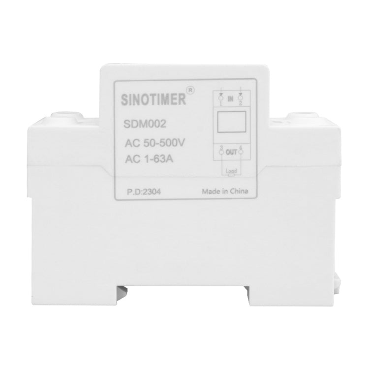 SINOTIMER SDM002 Household DIN Rail Single-Phase AC Dual Display Voltage And Current Meter(63A Build-In Intestinal Sensor) - Current & Voltage Tester by SINOTIMER | Online Shopping UK | buy2fix