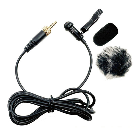 3.5mm Straight Internal Thread Plug Wireless Transmitting Lavalier Microphone, Length: 1.5m(Sponge Cover+Rabbit Fur Windproof Cover) - Microphone by buy2fix | Online Shopping UK | buy2fix