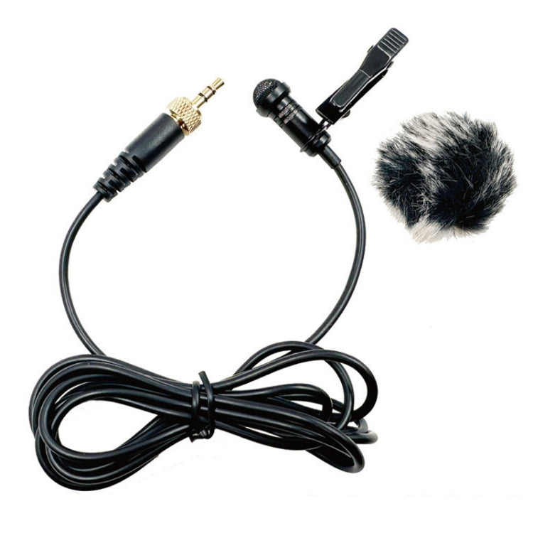 3.5mm Straight Internal Thread Plug Wireless Transmitting Lavalier Microphone, Length: 2m(Rabbit Fur Windproof Cover) - Microphone by buy2fix | Online Shopping UK | buy2fix