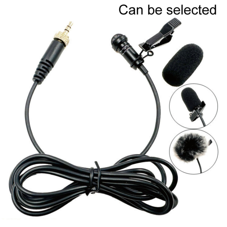 3.5mm Straight Internal Thread Plug Wireless Transmitting Lavalier Microphone, Length: 1.5m(Sponge Cover+Rabbit Fur Windproof Cover) - Microphone by buy2fix | Online Shopping UK | buy2fix