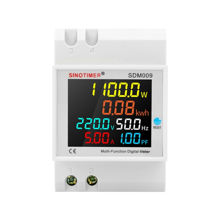 SINOTIMER SDM009 Din Rail Single-Phase Voltage Current Frequency Power Factor Electricity Multifunctional Meter, Model: AC250-450V External - Current & Voltage Tester by SINOTIMER | Online Shopping UK | buy2fix