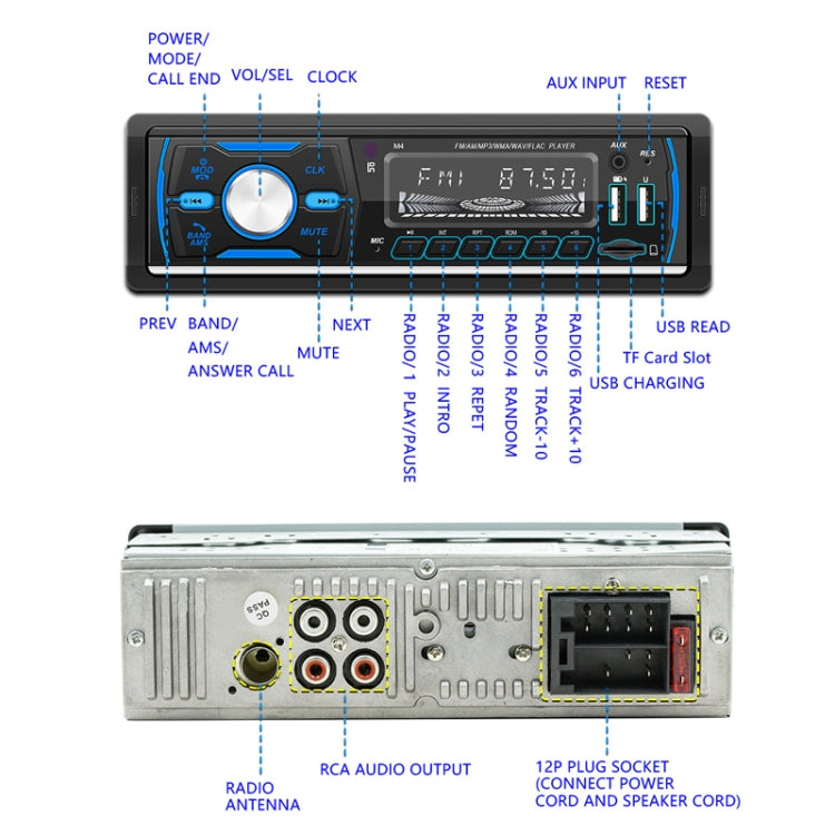 Dual USB Car DAB Digital U Disk Card Bluetooth Radio MP3 Player(SWM-M4) - Car MP3 & MP4 & MP5 by buy2fix | Online Shopping UK | buy2fix