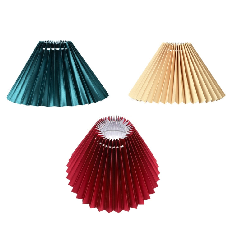 Table Lamp Shade Pleated KD Bedside Fabric Woven Lampshade Bedroom Floor Lamp Housing(Wine Red) - Lamp Shades by buy2fix | Online Shopping UK | buy2fix